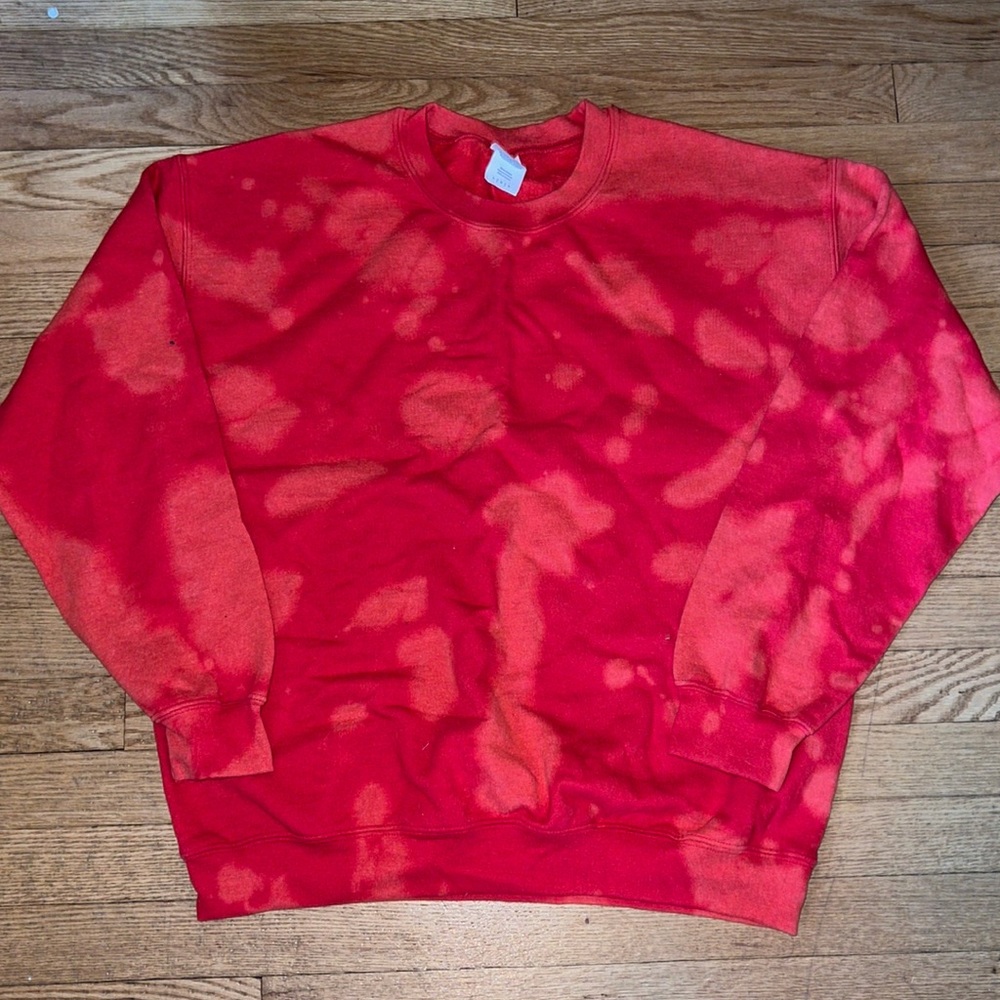 Red Tie Dye Crewneck Sweatshirt